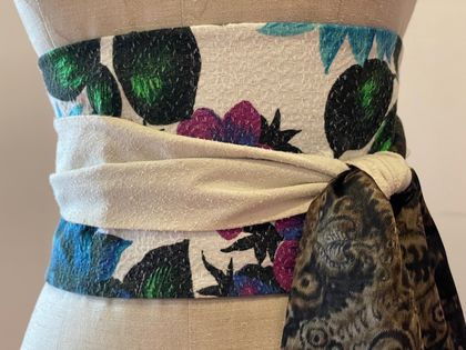 Vintage Kimono Silk Obi belt - 'Daisy’
