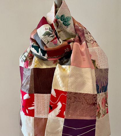 Vintage Kimono Silk Scarf - ‘Megan’